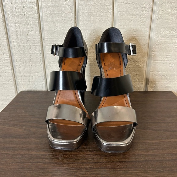 Elizabeth and James black and silver heels, size 9.5. - Picture 2 of 7